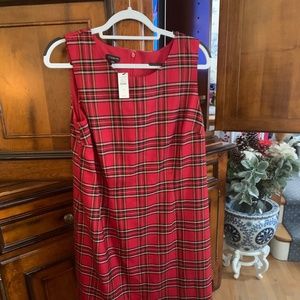 Talbots Tartan Sleeveless Sheath Size 12